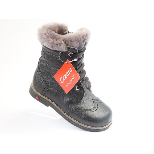 Ортопедические зимние ботинки черн. 571 (ТМ Cezara, Турция)